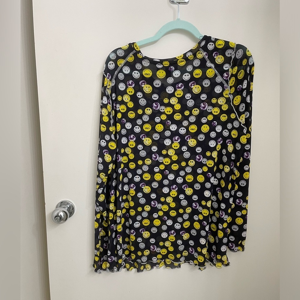 LOGO/Smiley World collaboration Mesh pullover shirt - Picture 2 of 9